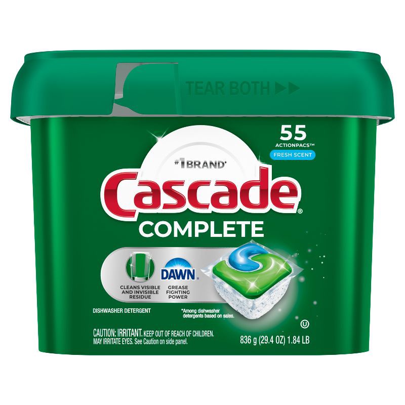slide 2 of 11, Cascade Fresh Scent Complete Pods Dishwasher Detergents - 55ct, 55 ct