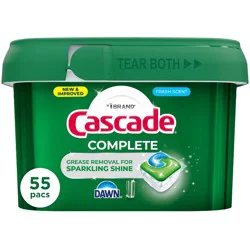 Cascade Fresh Scent Complete Pods Dishwasher Detergents - 55ct