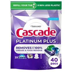 Cascade Platinum Plus Pods Dishwasher Detergent - Fresh - 40ct