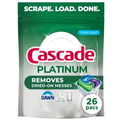 Cascade Platinum Pods Dishwasher Detergent - Fresh - 26ct: Removes Fingerprints, Grease Removal, Multi-Surface