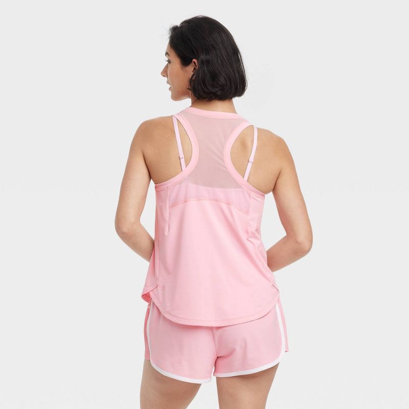 slide 2 of 5, Women's Mesh Back Racerback Tank Top - All In Motion™ Pink M: Lightweight, Moisture Wicking, UPF 50+, 1 ct