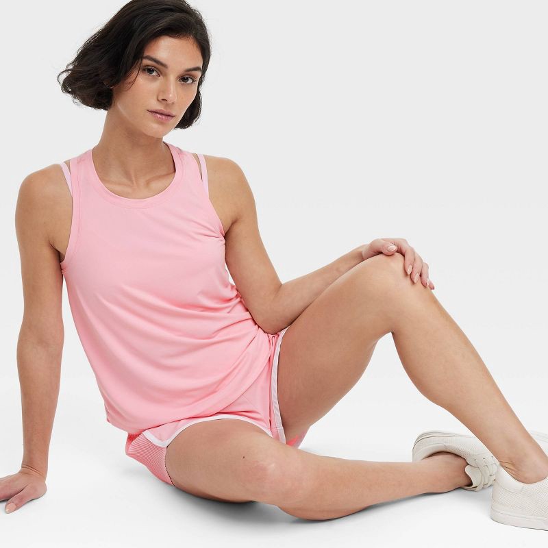 slide 4 of 5, Women's Mesh Back Racerback Tank Top - All In Motion™ Pink M: Lightweight, Moisture Wicking, UPF 50+, 1 ct