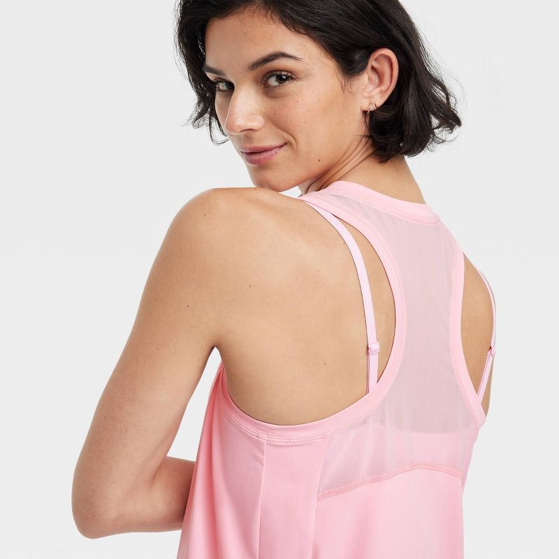 slide 5 of 5, Women's Mesh Back Racerback Tank Top - All In Motion™ Pink M: Lightweight, Moisture Wicking, UPF 50+, 1 ct