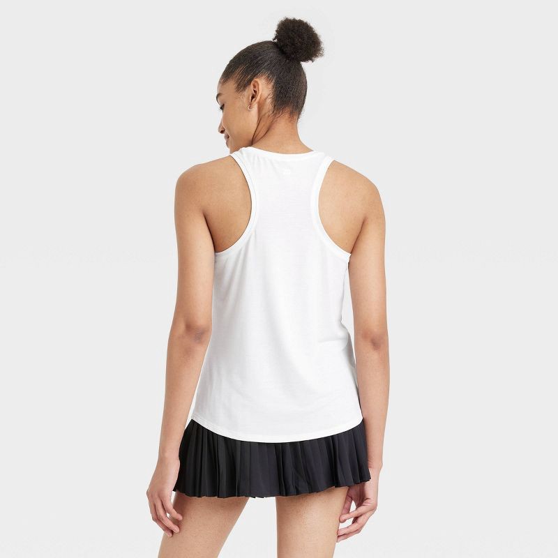 slide 2 of 5, Women's Beyond Ease Legging Friendly Racerback Tank Top - All In Motion™ White L: Moisture Wicking, Quick Drying, 1 ct