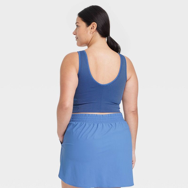 slide 4 of 5, Women's Seamless Cropped Tank Top - All In Motion™ Navy Blue S: Moisture Wicking, Midweight, Knit, 1 ct