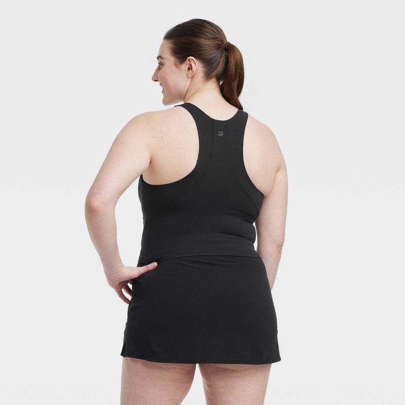 slide 4 of 5, Women's Everyday Soft High Neck Cropped Support Tank Top - All In Motion™ Black S, 1 ct