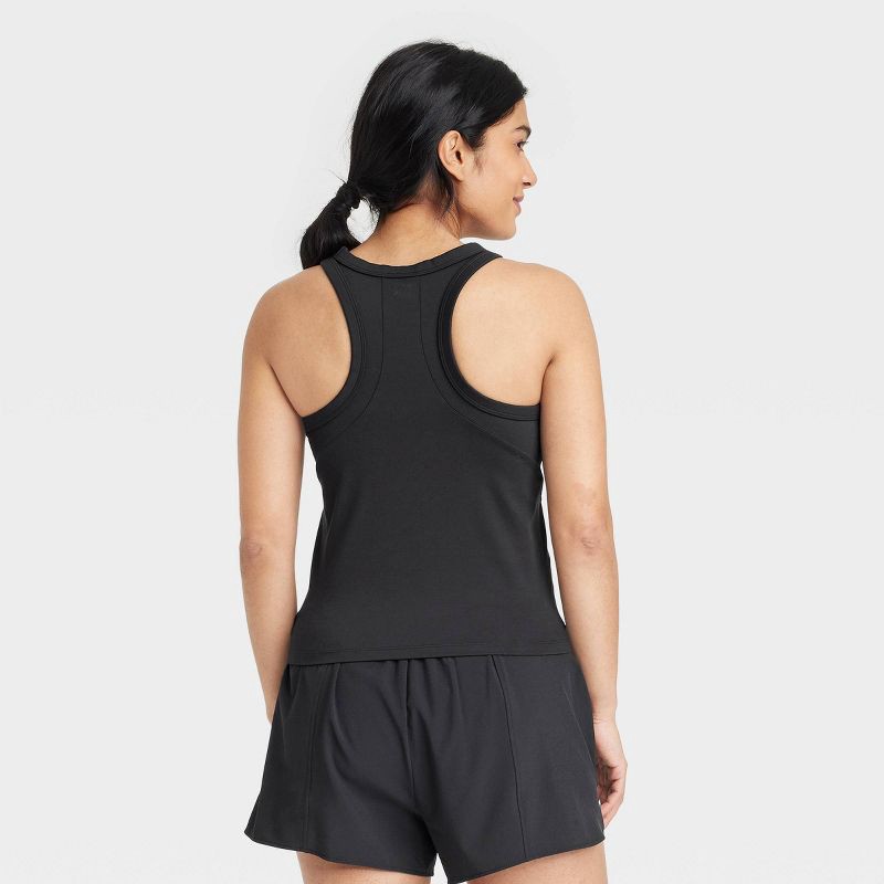slide 2 of 5, Women's High Neck Racerback Tank Top - All In Motion™ Black XS, 1 ct