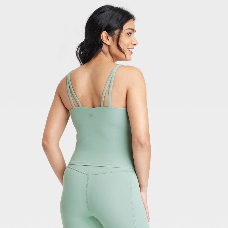 slide 2 of 5, Women's Everyday Soft Cami Support Tank Top - All In Motion™ Sage XS: Moisture Wicking, Quick Drying, Built-in Shelf Bra, 1 ct