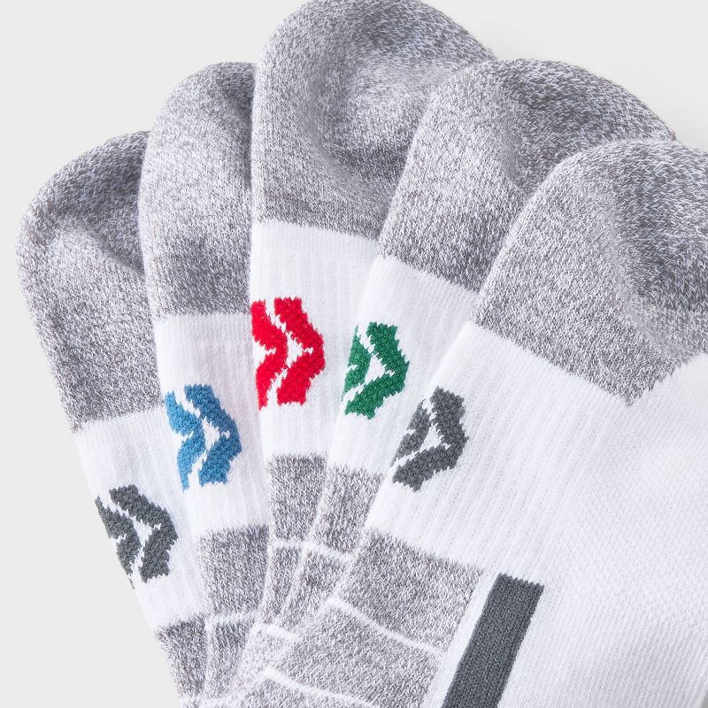 slide 3 of 3, Kids' 6pk No Show Socks - All In Motion™ White L, 6 ct