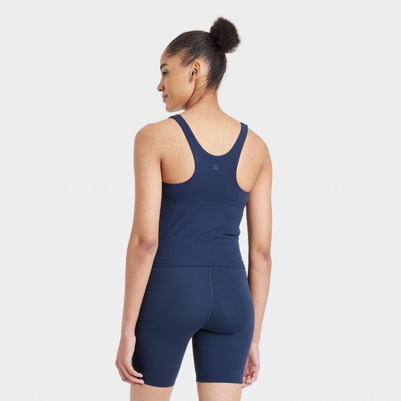 slide 2 of 5, Women's Everyday Soft Square Neck Tank Top - All In Motion™ Navy Blue S: Moisture Wicking, UPF 50+, 1 ct
