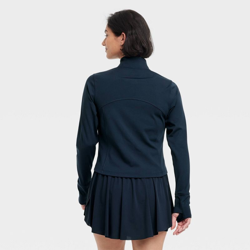 slide 2 of 5, Women's Dynamic Flex Full Zip Jacket - All In Motion™ Navy Blue M: Moisture Wicking, Quick Dry, UPF 50+, Stretch Thumbhole Cuff, 1 ct