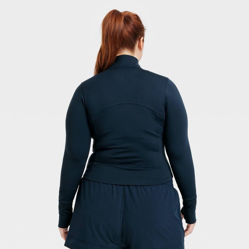 slide 4 of 5, Women's Dynamic Flex Full Zip Jacket - All In Motion™ Navy Blue M: Moisture Wicking, Quick Dry, UPF 50+, Stretch Thumbhole Cuff, 1 ct