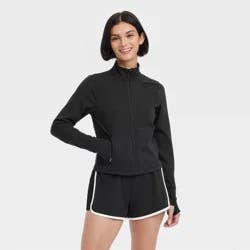 Women's Dynamic Flex Full Zip Jacket - All In Motion™ Black XS: Moisture Wicking, Quick Dry, UPF 50+