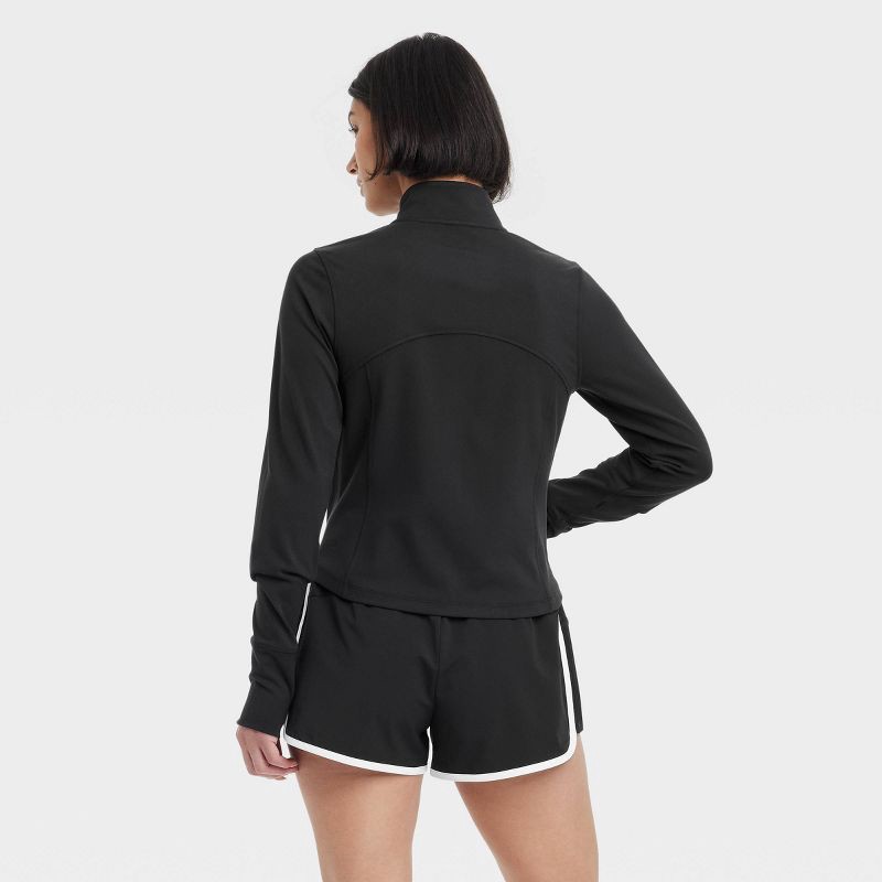 slide 2 of 5, Women's Dynamic Flex Full Zip Jacket - All In Motion™ Black L: Moisture Wicking, Quick Drying, UPF 50+, Stretch Thumbhole Cuff, 1 ct