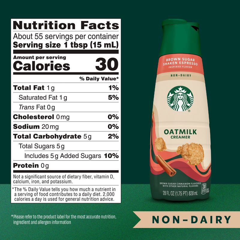 slide 8 of 9, Starbucks Creamer Oatmilk Brown Sugar Cinnamon Coffee Creamer - 28 fl oz, 28 fl oz