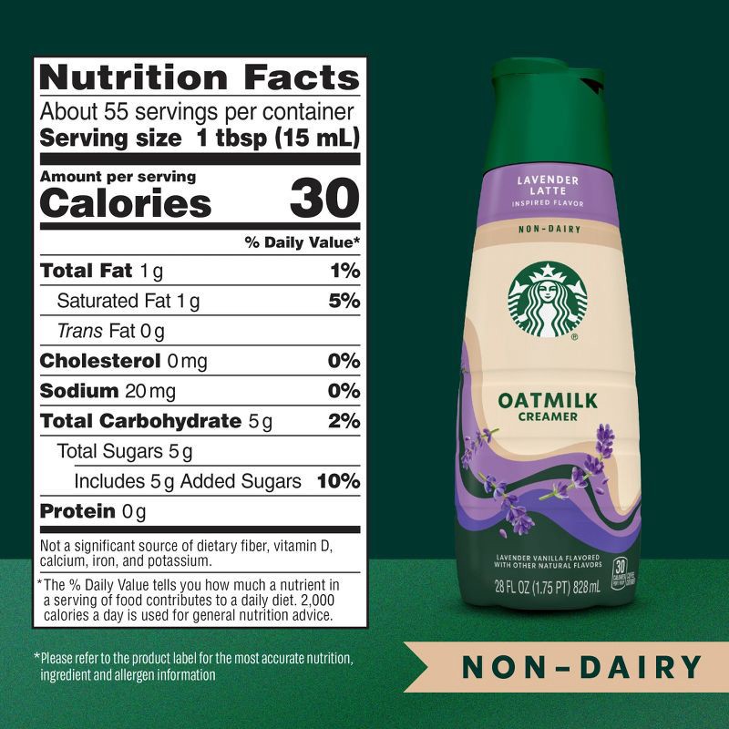 slide 6 of 7, Starbucks Creamer Oatmilk Lavender Latte Coffee Creamer - 28 fl oz, 28 fl oz