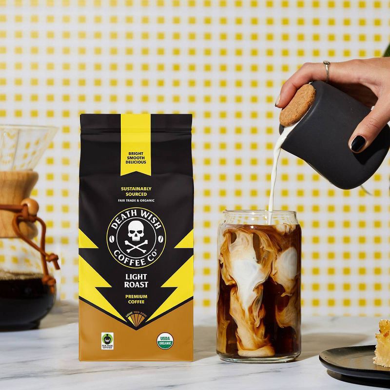 slide 5 of 5, Death Wish Coffee Co Death Wish Coffee Fair Trade Organic Light Roast Ground Coffee - 10oz, 10 oz