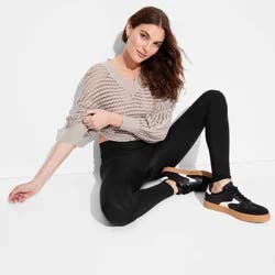 Women's High-Waisted ButterBliss Leggings - Wild Fable™ Black XXS: Recycled Polyester, Spandex, Slim Fit