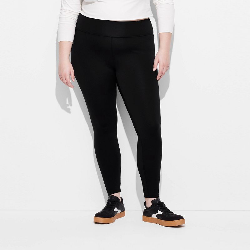 slide 2 of 3, Women's High-Waisted ButterBliss Leggings - Wild Fable™ Black XXL: Recycled Polyester, Spandex, Slim Fit, Pull-On, 27" Inseam, 1 ct