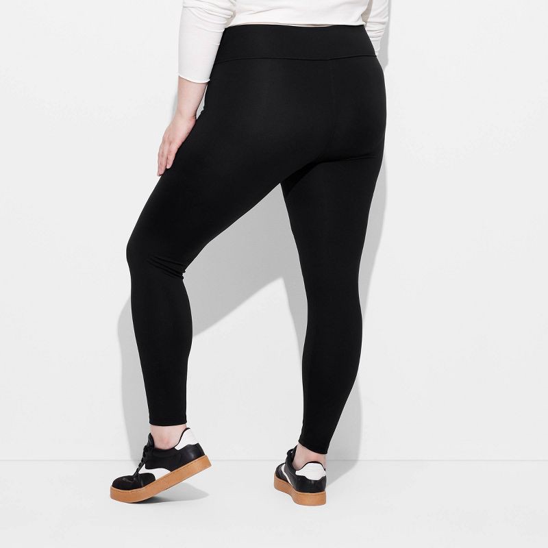 slide 3 of 3, Women's High-Waisted ButterBliss Leggings - Wild Fable™ Black XXL: Recycled Polyester, Spandex, Slim Fit, Pull-On, 27" Inseam, 1 ct