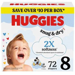 Huggies Snug & Dry Diapers - Size 8 - 72ct