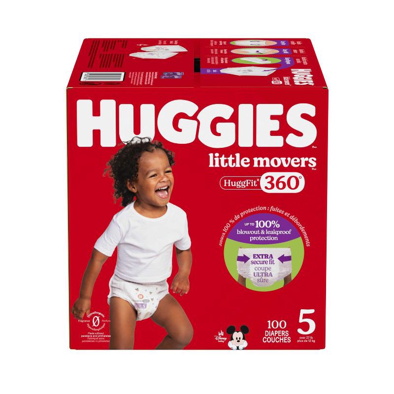 slide 2 of 13, Huggies Little Movers HuggFit 360 Pull On Diapers - Size 5 - 100ct, 5 ct; 100 ct