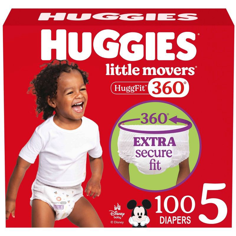 slide 1 of 13, Huggies Little Movers HuggFit 360 Pull On Diapers - Size 5 - 100ct, 5 ct; 100 ct