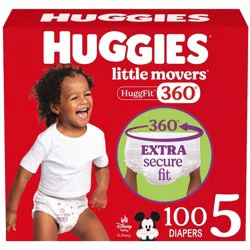 Huggies Little Movers HuggFit 360 Pull On Diapers - Size 5 - 100ct