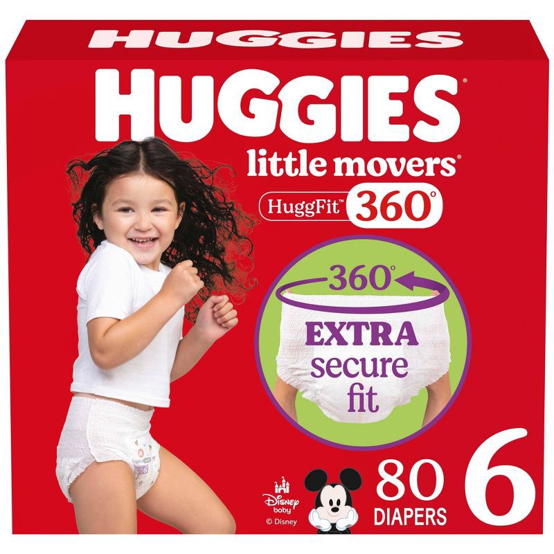 slide 1 of 14, Huggies Little Movers HuggFit 360 Pull On Diapers - Size 6 - 80ct, 6 x 80 ct