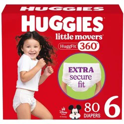 Huggies Little Movers 360 Pull On Diapers - Size 6 - 80ct