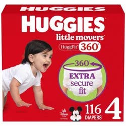 Huggies Little Movers HuggFit 360 Pull On Diapers - Size 4 - 116ct