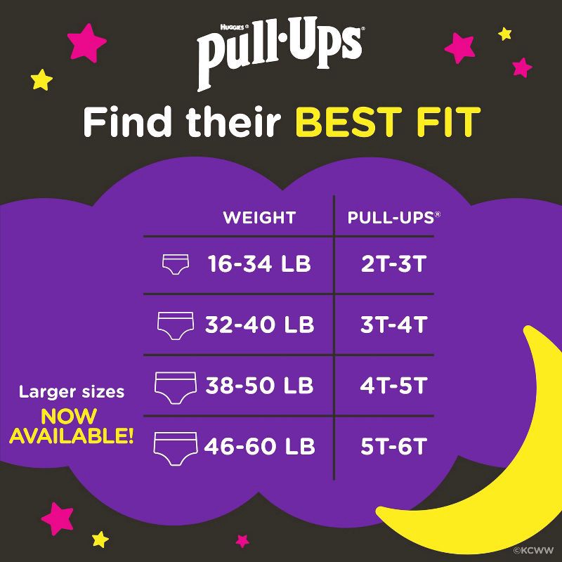 slide 4 of 11, Pull-Ups Girls' Night-Time Potty Training Pants - 4T-5T - 52ct, 52 ct
