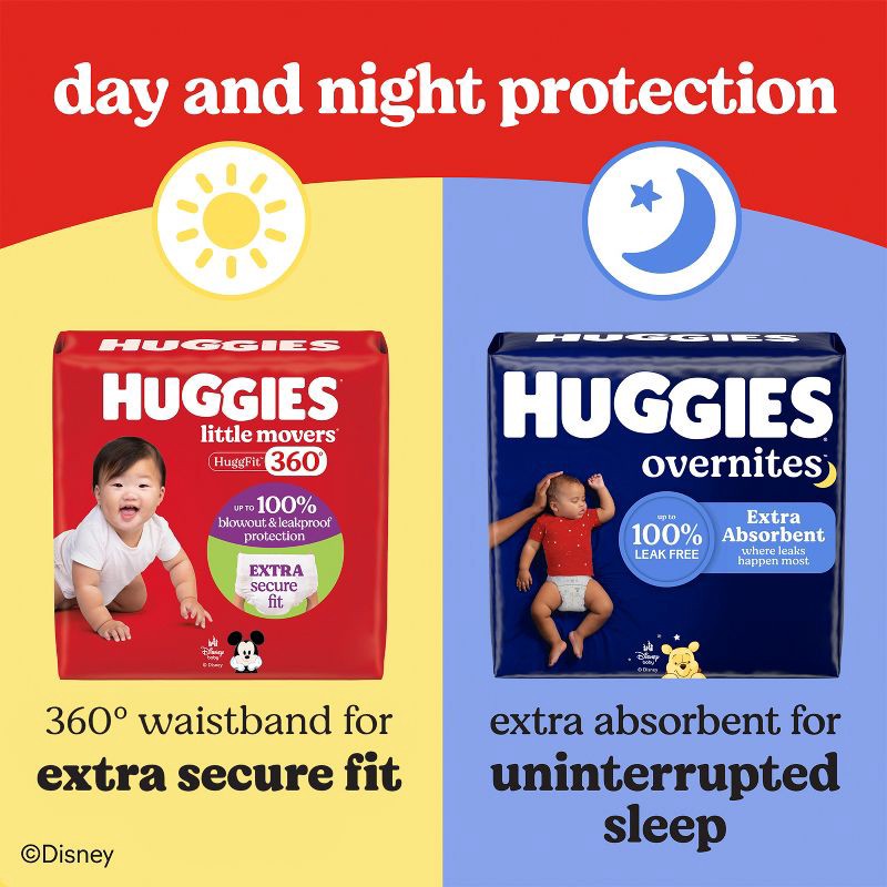 slide 12 of 13, Huggies Little Movers HuggFit 360 Pull On Diapers - Size 7 - 70ct, 7 x 70 ct
