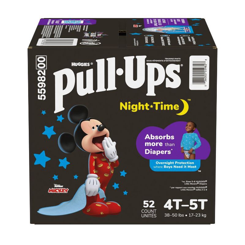 slide 2 of 11, Pull-Ups Boys' Night-Time Potty Training Pants - 4T-5T - 52ct, 52 ct