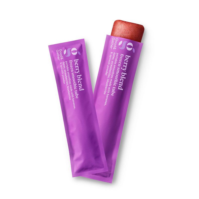 slide 3 of 4, Naturally Flavored Berry Blend Frozen Smoothie Tubes - 12oz/6ct - Good & Gather™, 6 ct; 12 oz