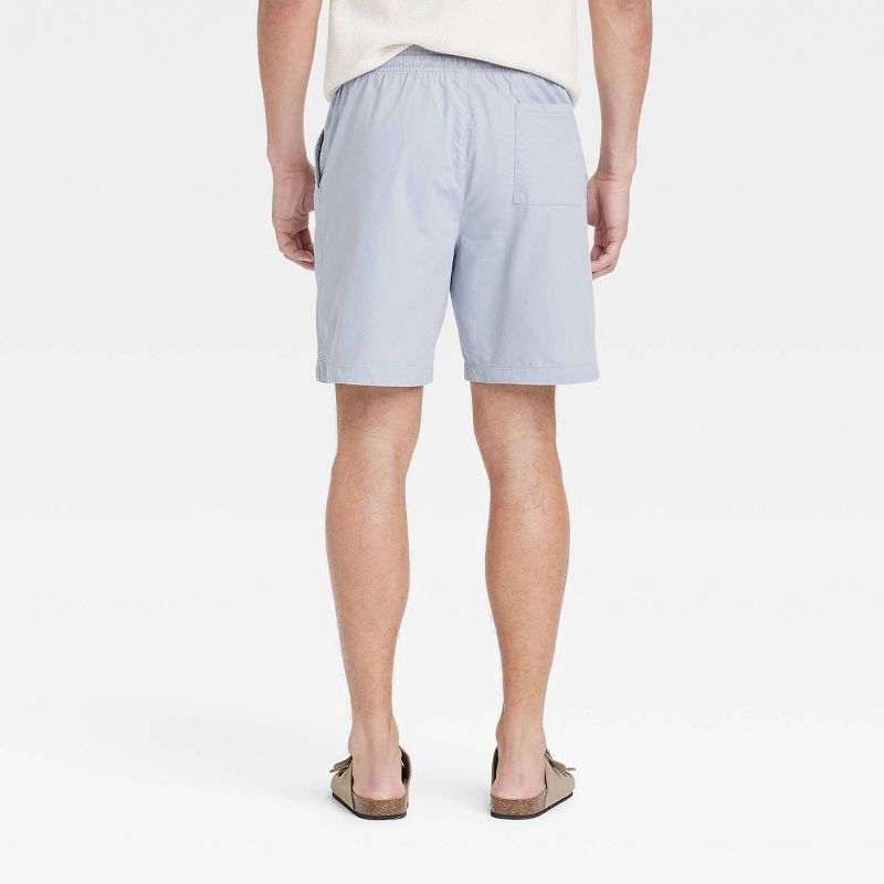 slide 2 of 3, Men's 7" Pull-On Shorts - Goodfellow & Co™ Gray M: Cotton Twill, Mid Rise, Drawstring Waist, 1 ct