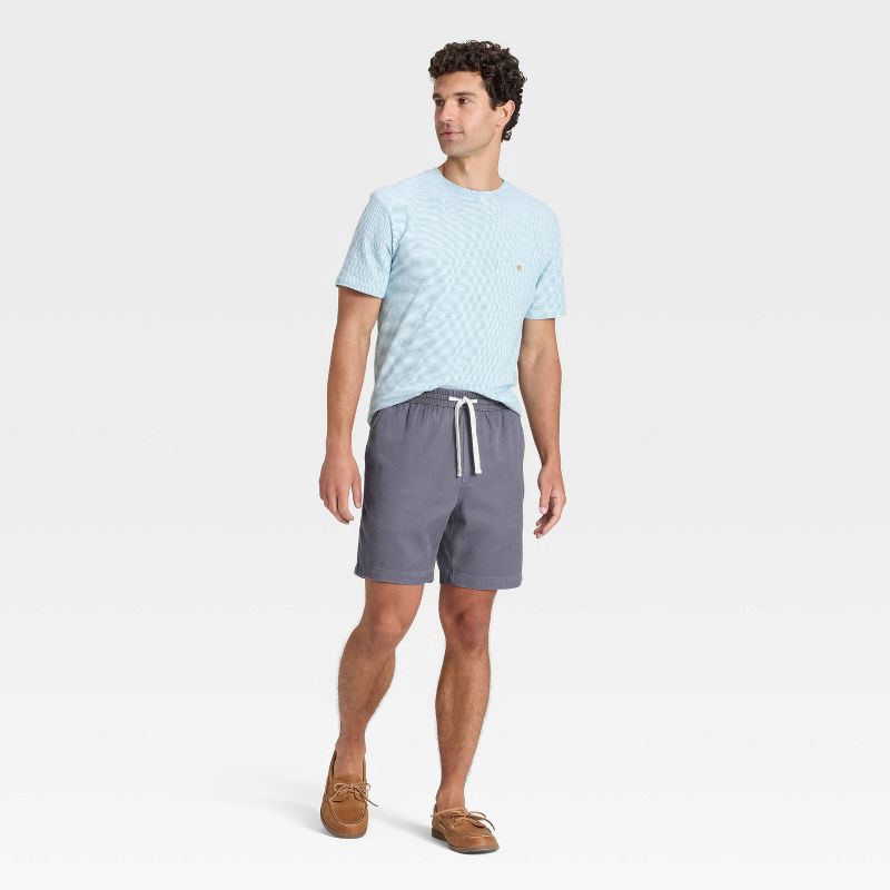 slide 3 of 3, Men's Vintage 7" Elevated Washed Pull-On Shorts - Goodfellow & Co™ Blue S: Twill Fabric, 1 ct