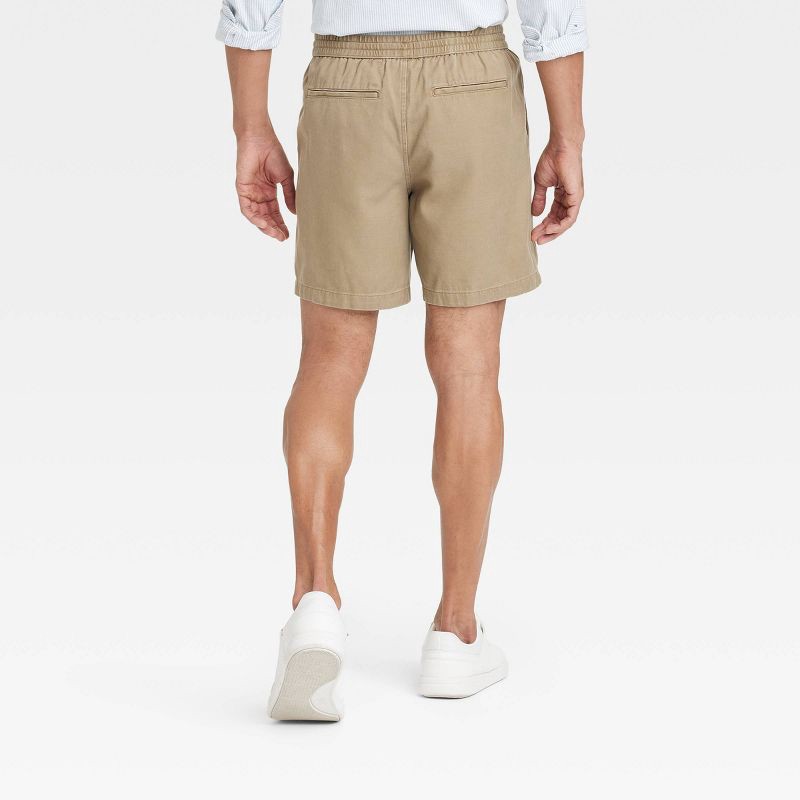 slide 2 of 3, Men's Vintage 7" Elevated Washed Pull-On Shorts - Goodfellow & Co™ Tan XS: Twill Fabric, 1 ct