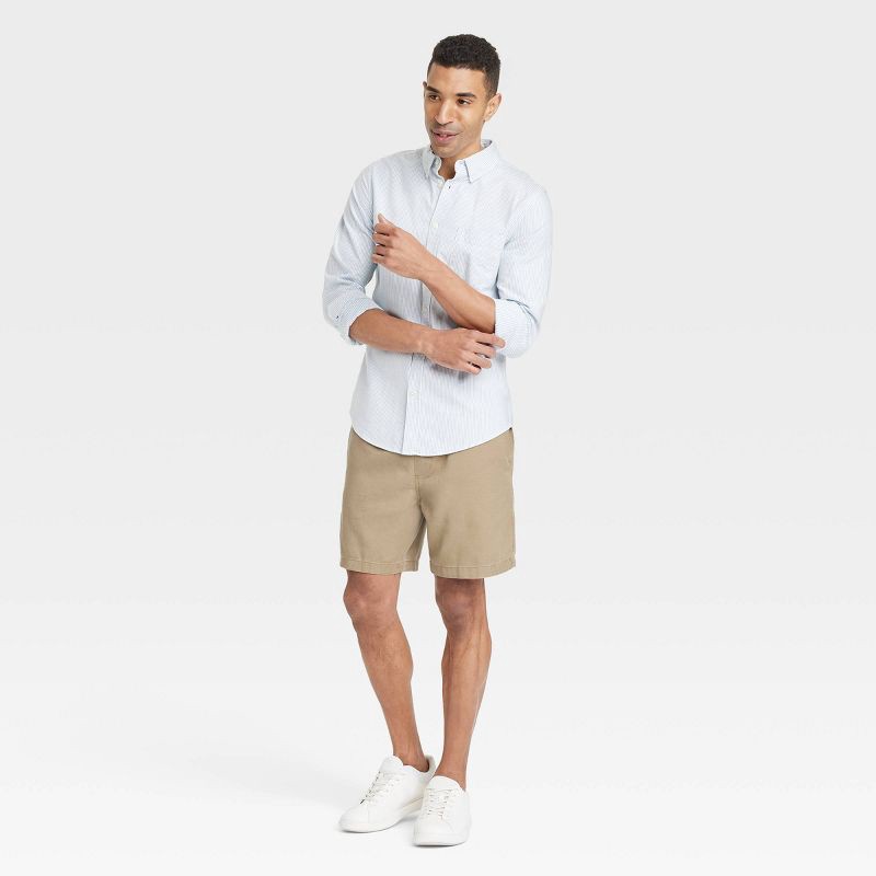 slide 3 of 3, Men's Vintage 7" Elevated Washed Pull-On Shorts - Goodfellow & Co™ Tan XS: Twill Fabric, 1 ct