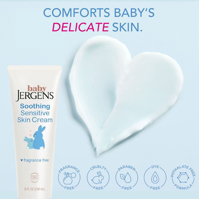 slide 4 of 9, Baby Jergens Soothing Sensitive Skin Cream - Fragrance Free - 8 fl oz, 8 fl oz