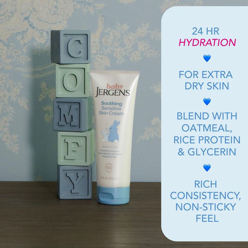 slide 5 of 9, Baby Jergens Soothing Sensitive Skin Cream - Fragrance Free - 8 fl oz, 8 fl oz