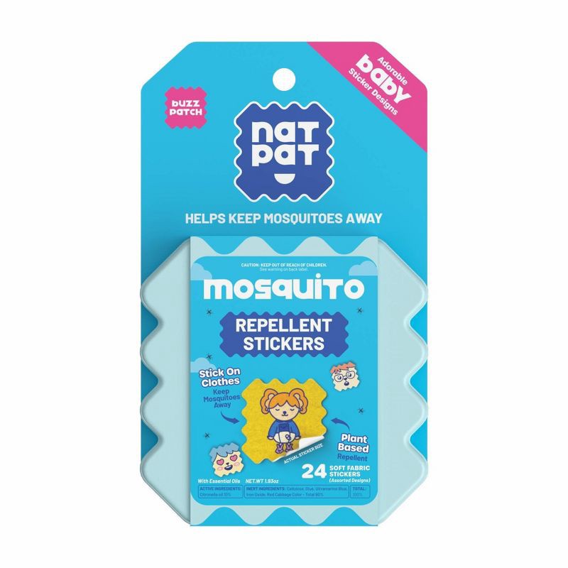 slide 2 of 8, NATPAT Baby Mosquito Repellent Stickers - 24ct, 24 ct