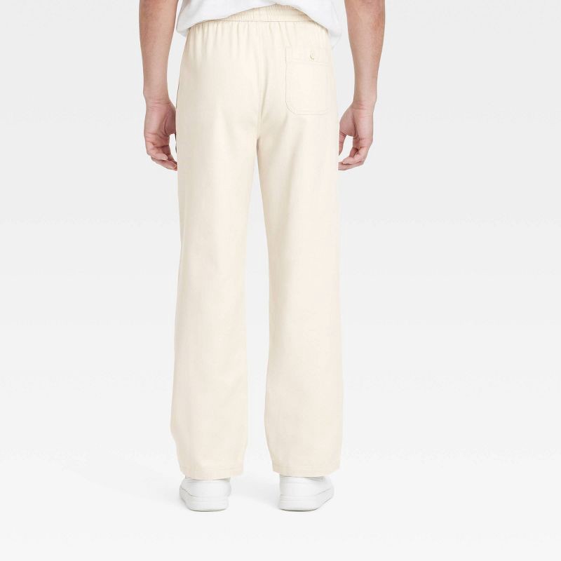 slide 2 of 3, Men's Straight Fit Pull-On Pants - Goodfellow & Co™ Cream XL: Midweight, Woven, Front & Back Pockets, 1 ct