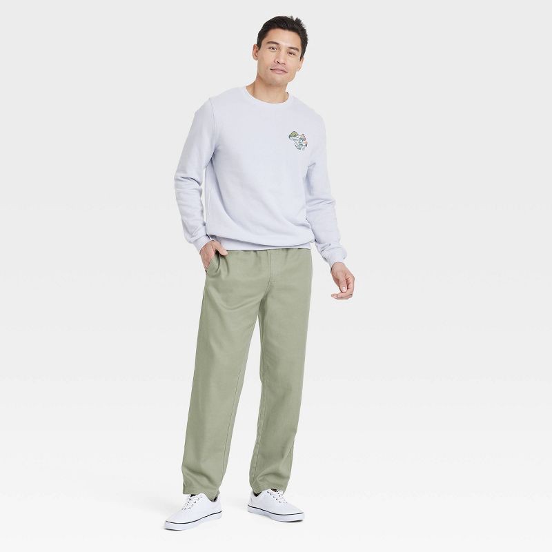 slide 3 of 3, Men's Straight Fit Pull-On Pants - Goodfellow & Co™ Green XL: Midweight, Woven, Front & Back Pockets, 1 ct