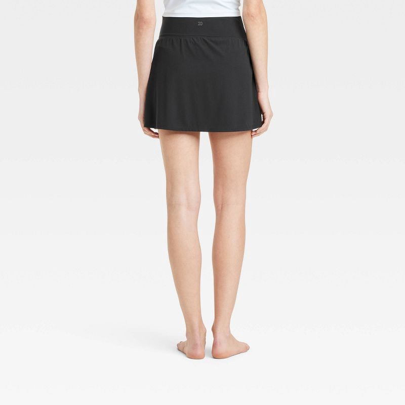 slide 2 of 6, Women's Everyday Soft Mid-Rise Skort 14.5" - All In Motion™ Black M: Fit, Moisture Wicking, Built-in Shorts, 1 ct