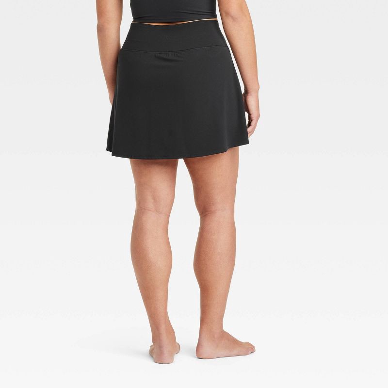 slide 4 of 6, Women's Everyday Soft Mid-Rise Skort 14.5" - All In Motion™ Black L: Moisture Wicking, Built-in Shorts, UPF 50+, 1 ct