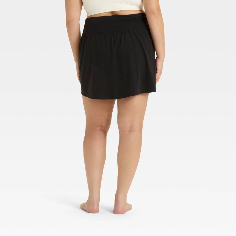 slide 2 of 7, Women's Everyday Soft Mid-Rise Skort 14.5" - All In Motion™ Black XXL: Moisture Wicking, Quick Drying, Built-in Shorts, Side Pocket, 1 ct
