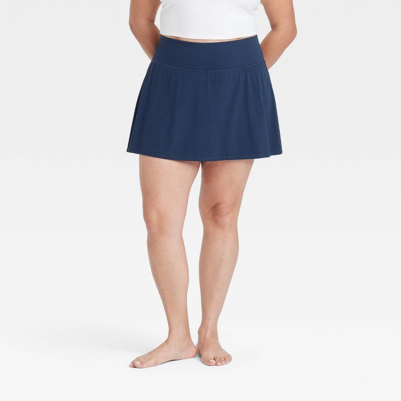 slide 3 of 6, Women's Everyday Soft Mid-Rise Skort 14.5" - All In Motion™ Navy Blue XS: Moisture Wicking, Quick Dry, Built-in Shorts, 1 ct