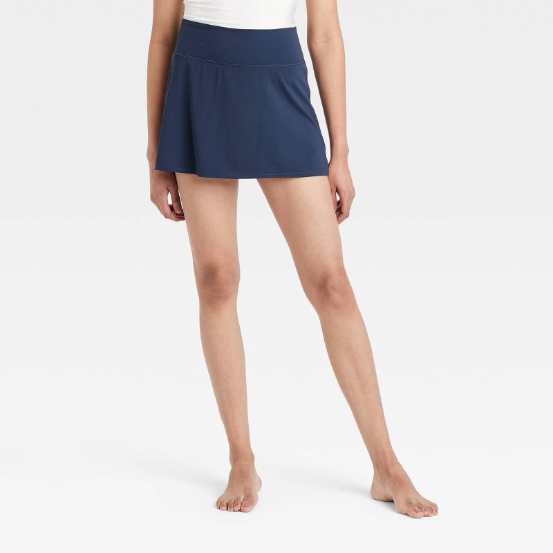 slide 1 of 6, Women's Everyday Soft Mid-Rise Skort 14.5" - All In Motion™ Navy Blue L: Moisture Wicking, Quick Dry, UPF 50+, 1 ct