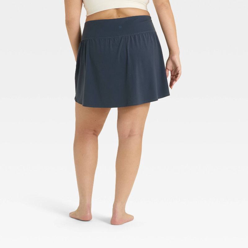 slide 2 of 7, Women's Everyday Soft Mid-Rise Skort 14.5" - All In Motion™ Navy Blue XXL: Moisture Wicking, Built-in Shorts, 1 ct
